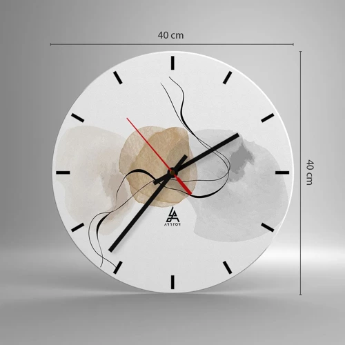 Wall clock - Clock on glass - Air Beads - 40x40 cm