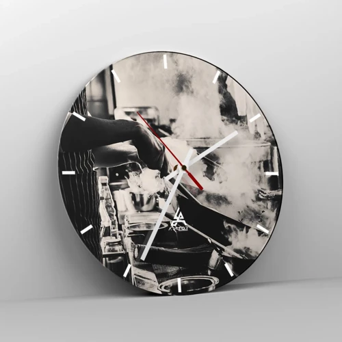 Wall clock - Clock on glass - Alchemy of Flavours - 30x30 cm