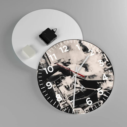 Wall clock - Clock on glass - Alchemy of Flavours - 30x30 cm