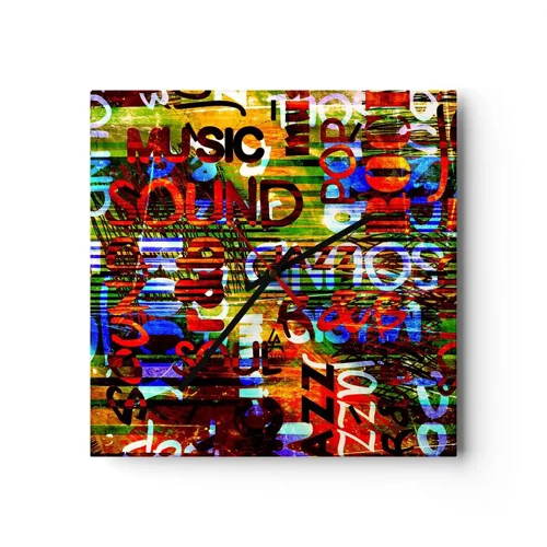 Wall clock - Clock on glass - All Colours of Sound - 30x30 cm