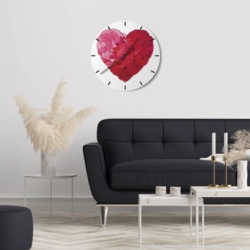 Wall clock - Clock on glass - All You Need Is Love - 30x30 cm