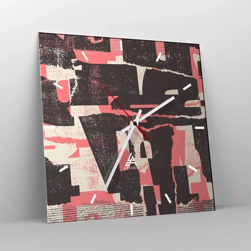 Wall clock - Clock on glass - All that Chaos - 30x30 cm