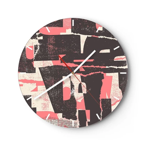 Wall clock - Clock on glass - All that Chaos - 30x30 cm