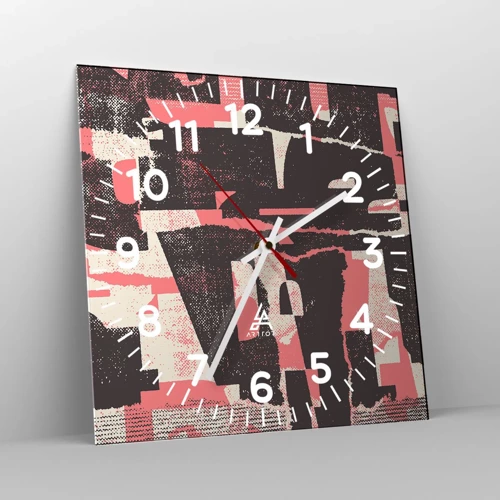 Wall clock - Clock on glass - All that Chaos - 30x30 cm