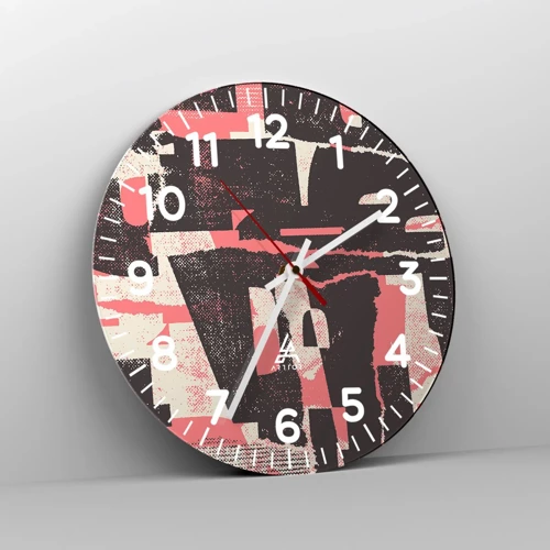 Wall clock - Clock on glass - All that Chaos - 30x30 cm