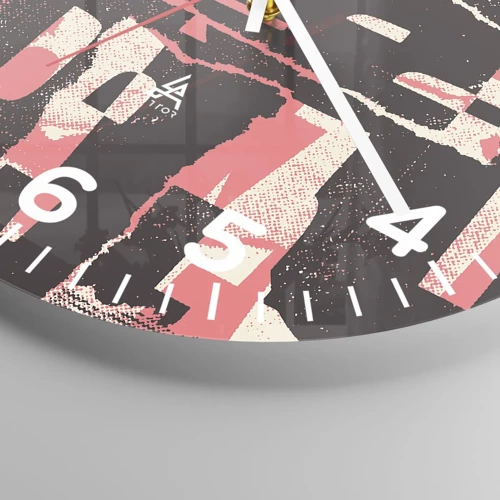 Wall clock - Clock on glass - All that Chaos - 30x30 cm