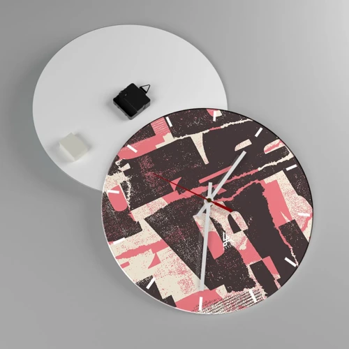 Wall clock - Clock on glass - All that Chaos - 40x40 cm