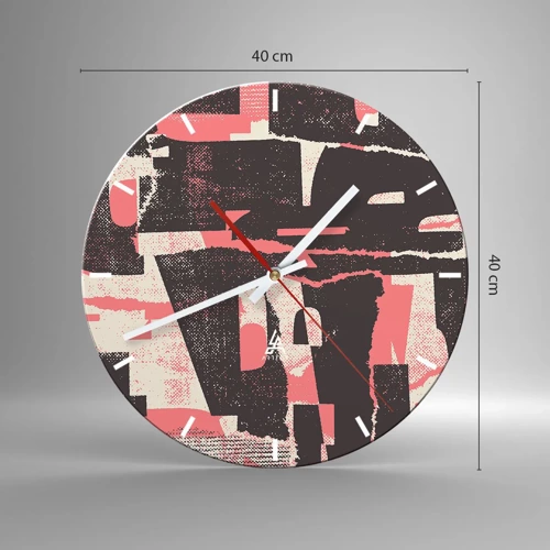 Wall clock - Clock on glass - All that Chaos - 40x40 cm