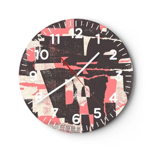 Wall clock - Clock on glass - All that Chaos - 40x40 cm