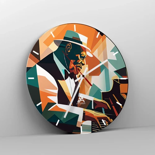 Wall clock - Clock on glass - All that Jazz - 30x30 cm