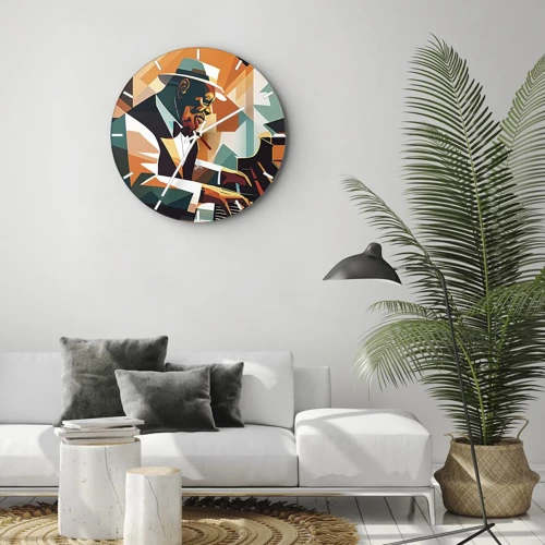 Wall clock - Clock on glass - All that Jazz - 30x30 cm