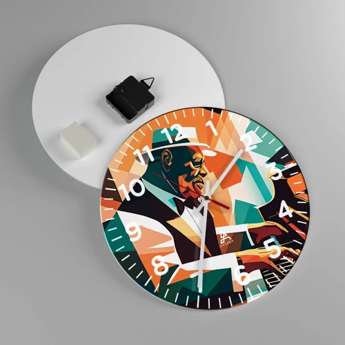 Wall clock - Clock on glass - All that Jazz - 30x30 cm