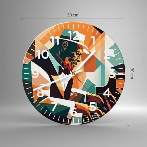 Wall clock - Clock on glass - All that Jazz - 30x30 cm