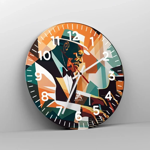 Wall clock - Clock on glass - All that Jazz - 30x30 cm