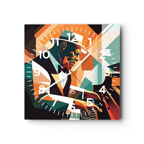 Wall clock - Clock on glass - All that Jazz - 40x40 cm