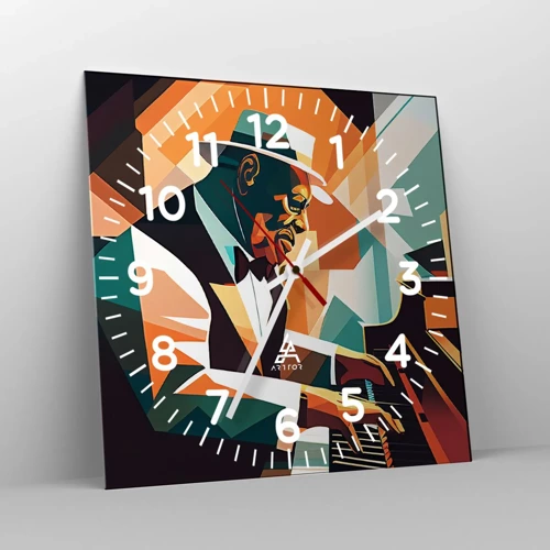 Wall clock - Clock on glass - All that Jazz - 40x40 cm
