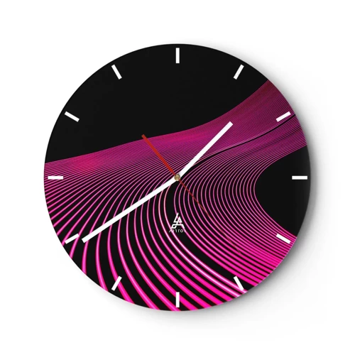 Wall clock - Clock on glass - Alley of Light - 30x30 cm