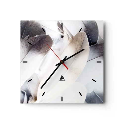 Wall clock - Clock on glass - Almost Angelic - 30x30 cm