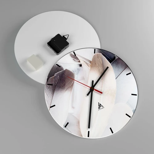 Wall clock - Clock on glass - Almost Angelic - 30x30 cm