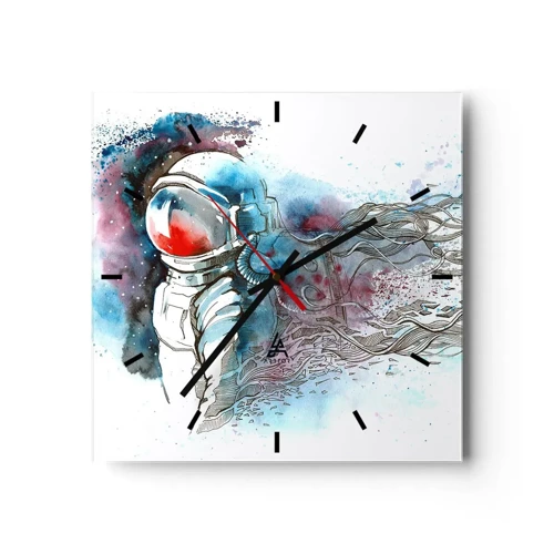 Wall clock - Clock on glass - Alone In Space - 30x30 cm