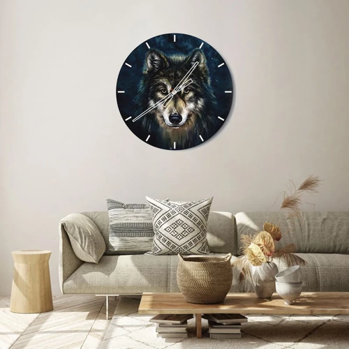 Wall clock - Clock on glass - Alpha? And Omega - 30x30 cm