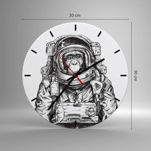 Wall clock - Clock on glass - Alternative Revolution - 30x30 cm