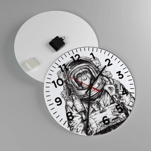 Wall clock - Clock on glass - Alternative Revolution - 40x40 cm