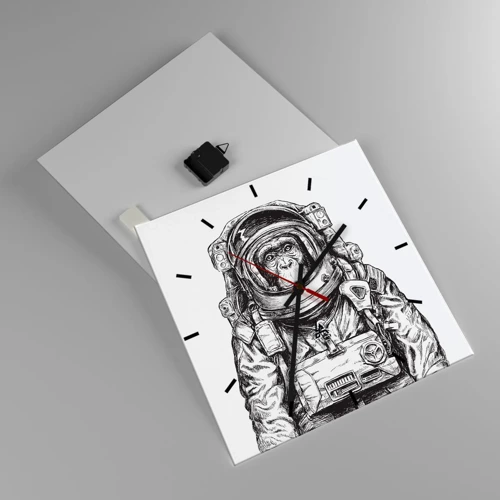 Wall clock - Clock on glass - Alternative Revolution - 40x40 cm