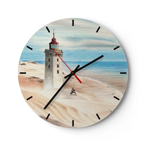 Wall clock - Clock on glass - Always Staring at the Sea - 30x30 cm