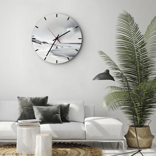 Wall clock - Clock on glass - Always Together - 40x40 cm
