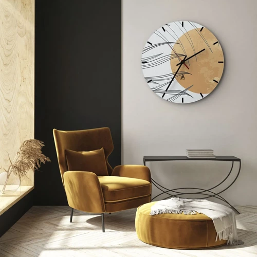 Wall clock - Clock on glass - Always Towards the Sun - 30x30 cm