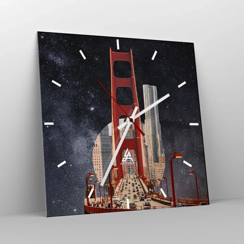 Wall clock - Clock on glass - Always in the Centre - 30x30 cm