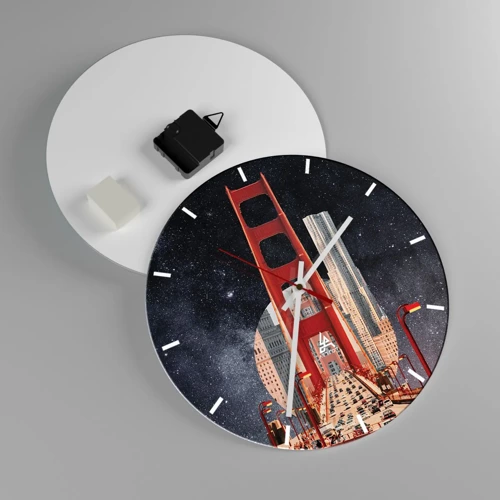 Wall clock - Clock on glass - Always in the Centre - 30x30 cm