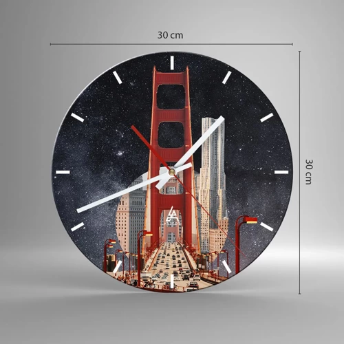 Wall clock - Clock on glass - Always in the Centre - 30x30 cm