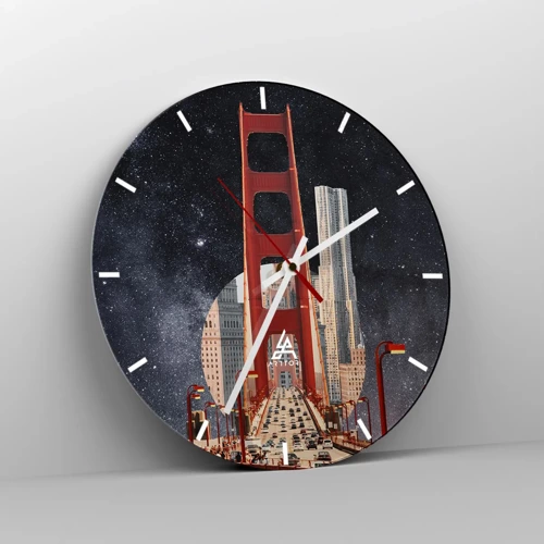 Wall clock - Clock on glass - Always in the Centre - 30x30 cm