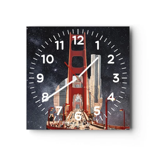 Wall clock - Clock on glass - Always in the Centre - 30x30 cm