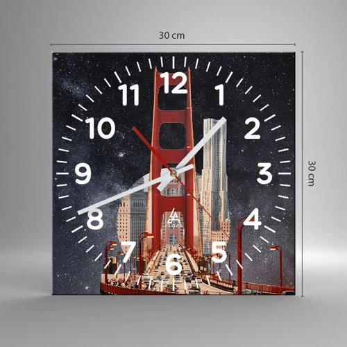 Wall clock - Clock on glass - Always in the Centre - 30x30 cm