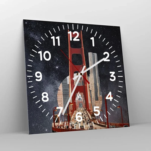 Wall clock - Clock on glass - Always in the Centre - 30x30 cm