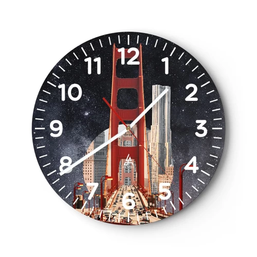 Wall clock - Clock on glass - Always in the Centre - 30x30 cm