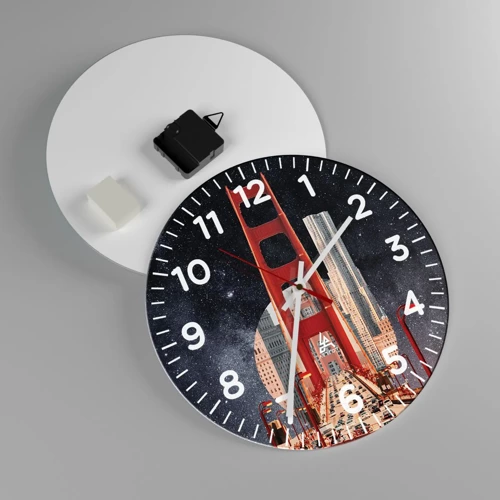 Wall clock - Clock on glass - Always in the Centre - 30x30 cm