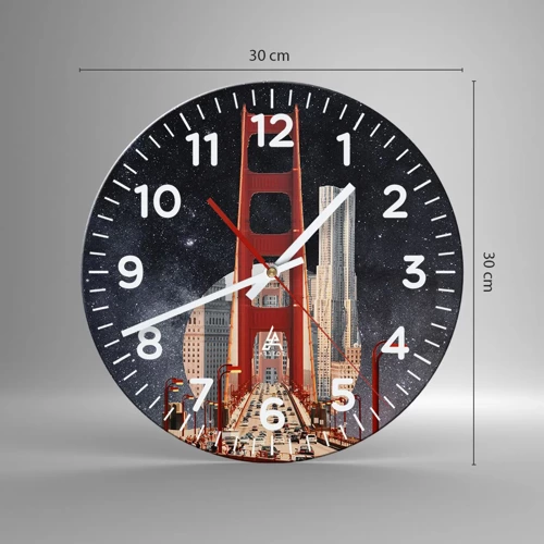 Wall clock - Clock on glass - Always in the Centre - 30x30 cm