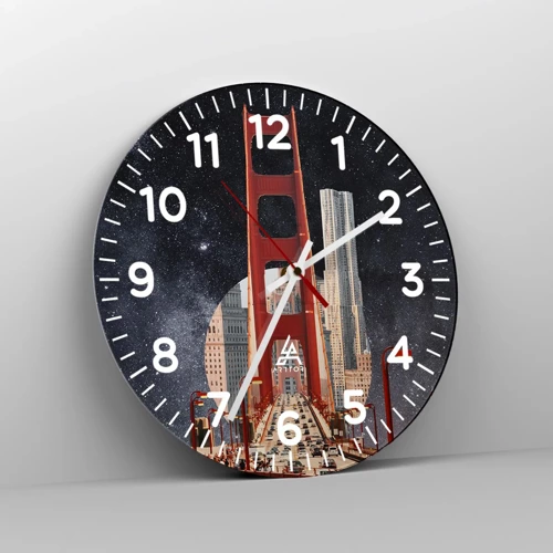 Wall clock - Clock on glass - Always in the Centre - 30x30 cm