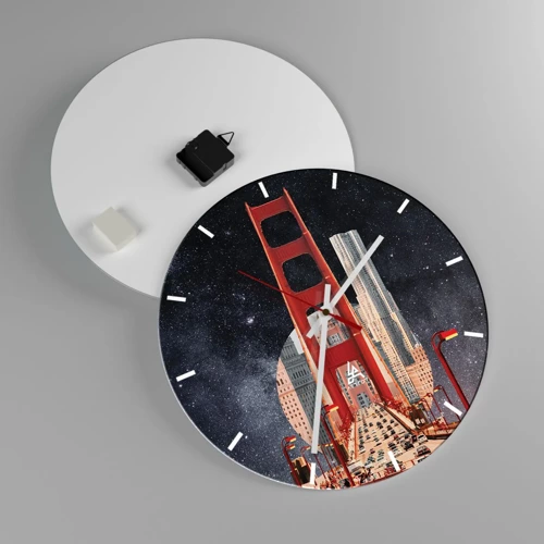 Wall clock - Clock on glass - Always in the Centre - 40x40 cm