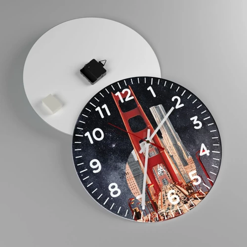 Wall clock - Clock on glass - Always in the Centre - 40x40 cm