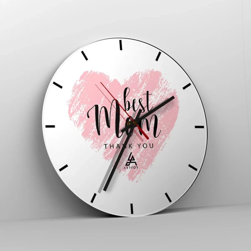 Wall clock - Clock on glass - Always the Right Moment - 30x30 cm