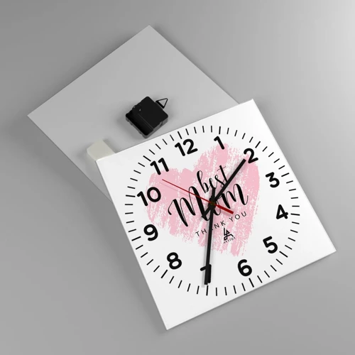 Wall clock - Clock on glass - Always the Right Moment - 30x30 cm