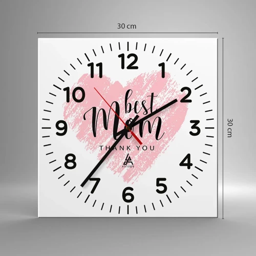 Wall clock - Clock on glass - Always the Right Moment - 30x30 cm