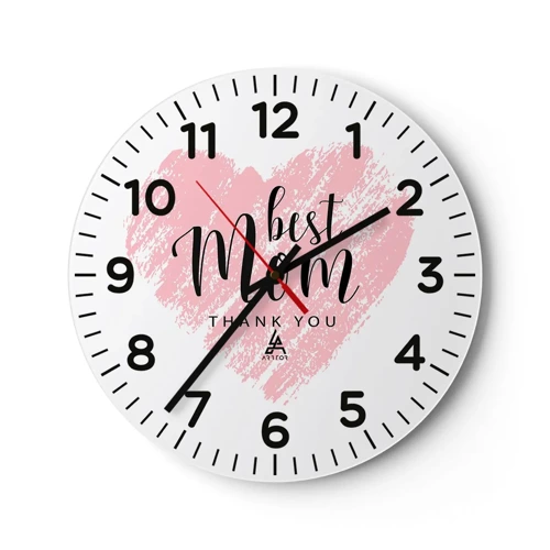 Wall clock - Clock on glass - Always the Right Moment - 30x30 cm