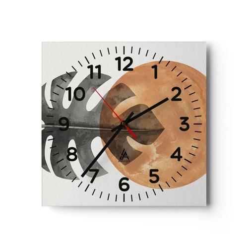 Wall clock - Clock on glass - Always the Sun - 30x30 cm