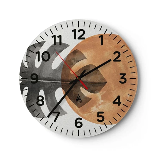 Wall clock - Clock on glass - Always the Sun - 30x30 cm